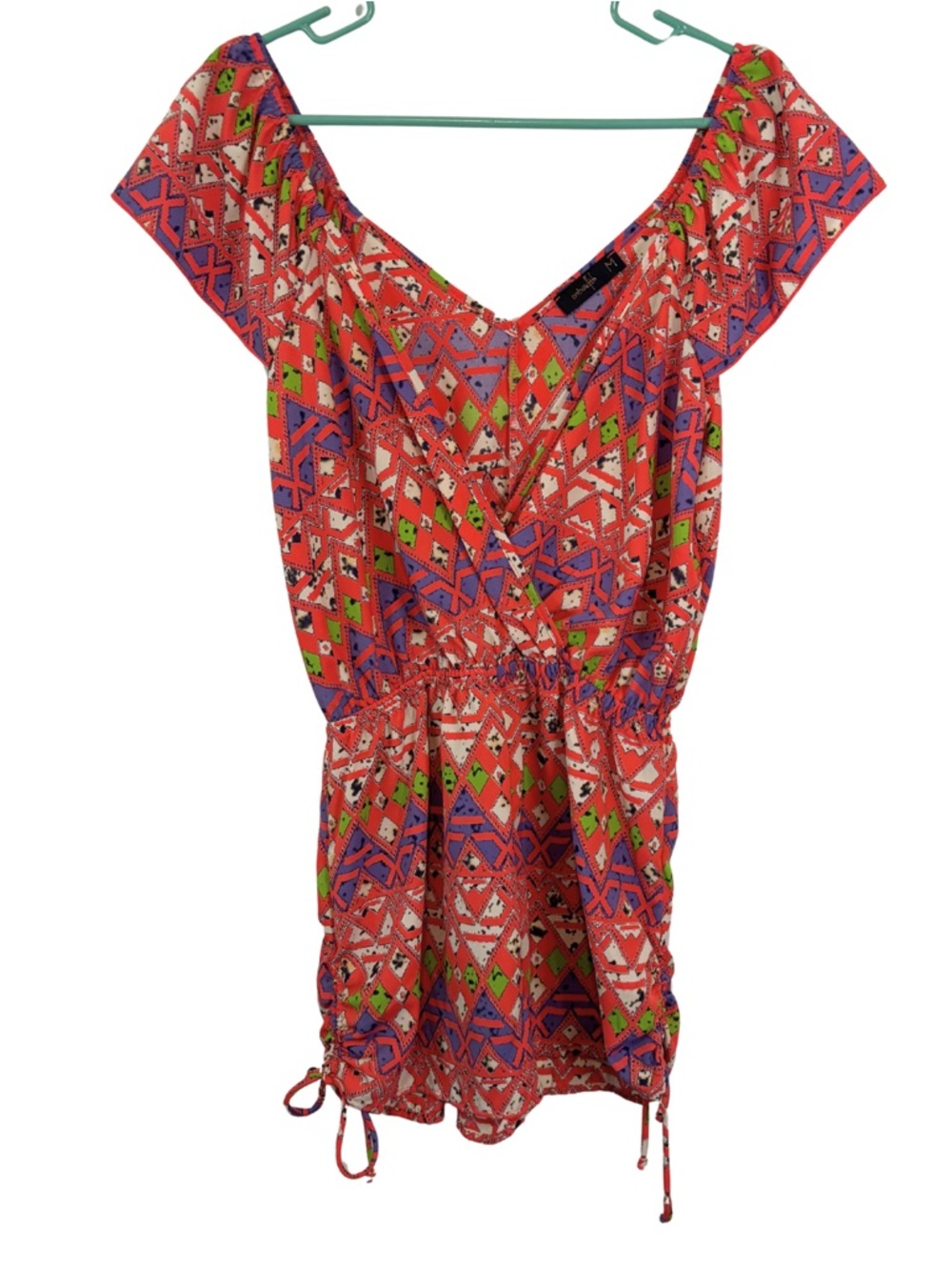 3/$20 On Twelfth Red Print Short Romper